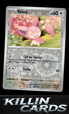 Reverse Holofoil Skitty 130/162 Pokemon Common SV05: Temporal Forces Card NM