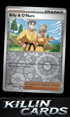 Reverse Holofoil Billy & O'Nare 142/159 Pokemon Common SV09: Journey Together Ca