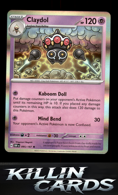 Claydol 095/197 Pokemon Rare SV03: Obsidian Flames Card NM