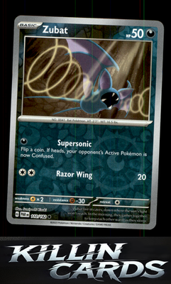 Reverse Holofoil Zubat 110/182 Pokemon Common SV04: Paradox Rift Card NM