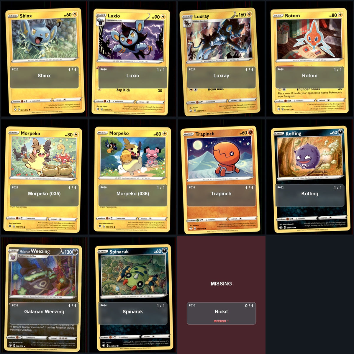 Pokemon TCG Shining Fates C/UC/R Standard Set 41 Cards