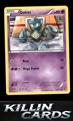 Golett 45/101 Pokemon Common Plasma Blast Card NM