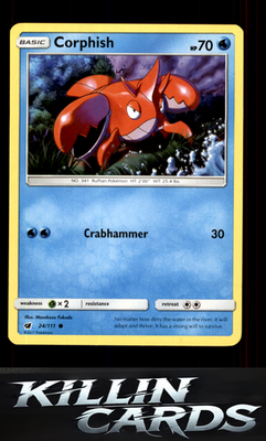 Corphish 24/111 Pokemon Common SM - Crimson Invasion Card NM