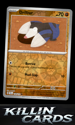 Reverse Holofoil Drilbur 108/191 Pokemon Common SV08: Surging Sparks Card NM
