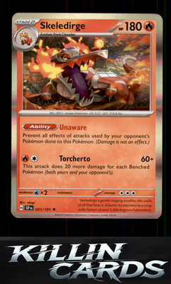 Skeledirge 031/191 Pokemon Rare SV08: Surging Sparks Card NM