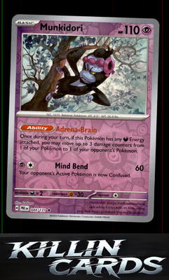 Reverse Holofoil Munkidori 044/131 Pokemon Rare SV: Prismatic Evolutions Card NM