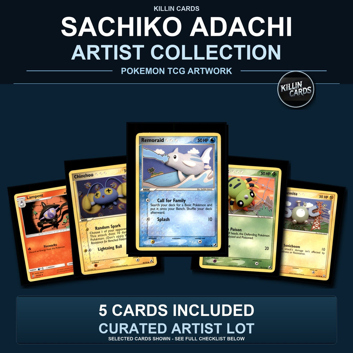 Pokemon TCG Sachiko Adachi Artist Collection 5 Cards Lot