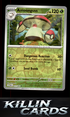 Reverse Holofoil Amoonguss 011/086 Pokemon Uncommon SV: Black Bolt Card NM
