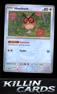 Hoothoot (Poke Ball Pattern) 077/131 Pokemon Common SV: Prismatic Evolutions Car
