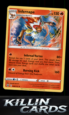 Infernape 026/172 Pokemon Holo Rare SWSH09: Brilliant Stars Card NM
