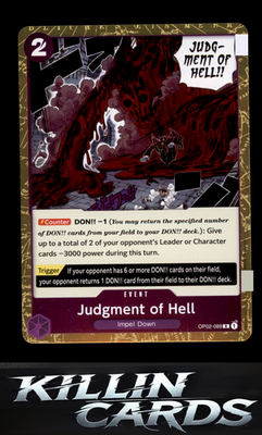 Judgment of Hell OP02-089 One Piece Card Game R Paramount War Card NM