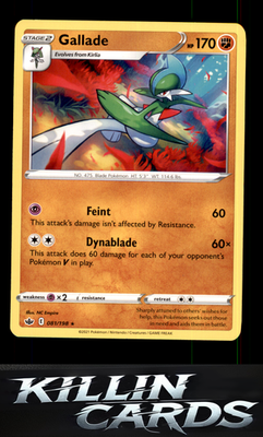 Gallade 081/198 Pokemon Rare SWSH06: Chilling Reign Card NM