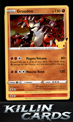 Groudon 017/025 Pokemon Holo Rare Celebrations Card NM