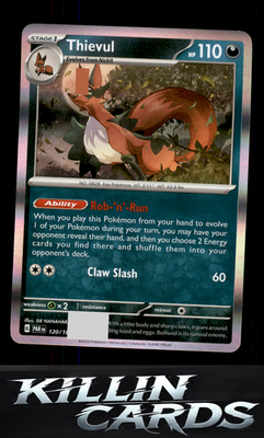 Thievul 120/182 Pokemon Rare SV04: Paradox Rift Card NM