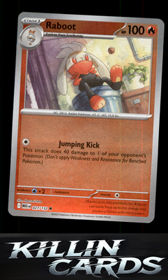 Reverse Holofoil Raboot 027/132 Pokemon Common ME01: Mega Evolution Card NM