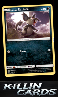 Alolan Rattata 76/149 Pokemon Common SM Base Set Card LP
