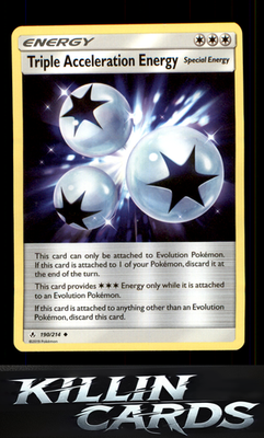 Triple Acceleration Energy 190/214 Pokemon Uncommon SM - Unbroken Bonds Card LP
