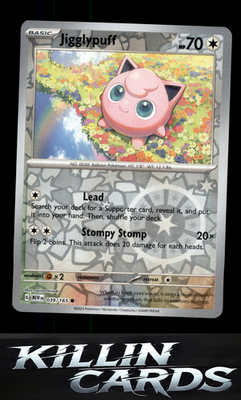 Reverse Holofoil Jigglypuff 039/165 Pokemon Common SV: Scarlet & Violet 151 Card