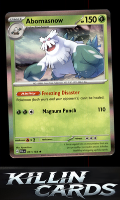 Abomasnow 011/193 Pokemon Rare SV02: Paldea Evolved Card NM