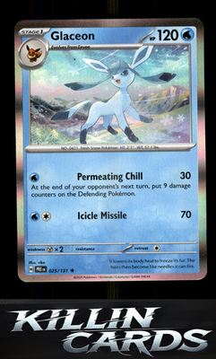Glaceon 025/131 Pokemon Rare SV: Prismatic Evolutions Card NM