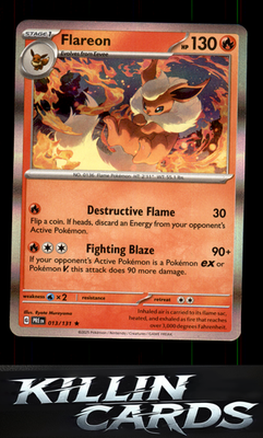 Flareon 013/131 Pokemon Rare SV: Prismatic Evolutions Card NM
