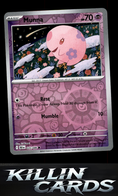 Reverse Holofoil Munna 035/086 Pokemon Common SV: Black Bolt Card NM