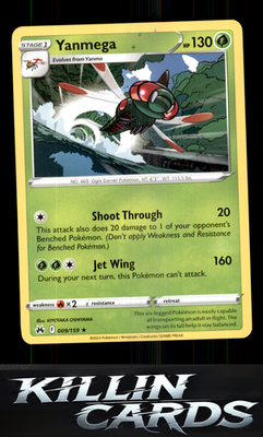 Yanmega 009/159 Pokemon Rare SWSH: Crown Zenith Card NM