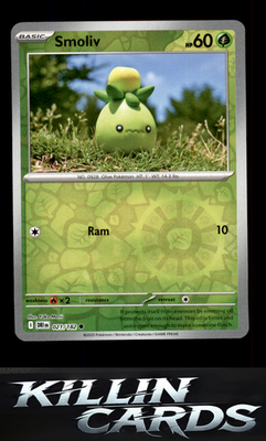 Reverse Holofoil Smoliv 021/182 Pokemon Common SV10: Destined Rivals Card NM
