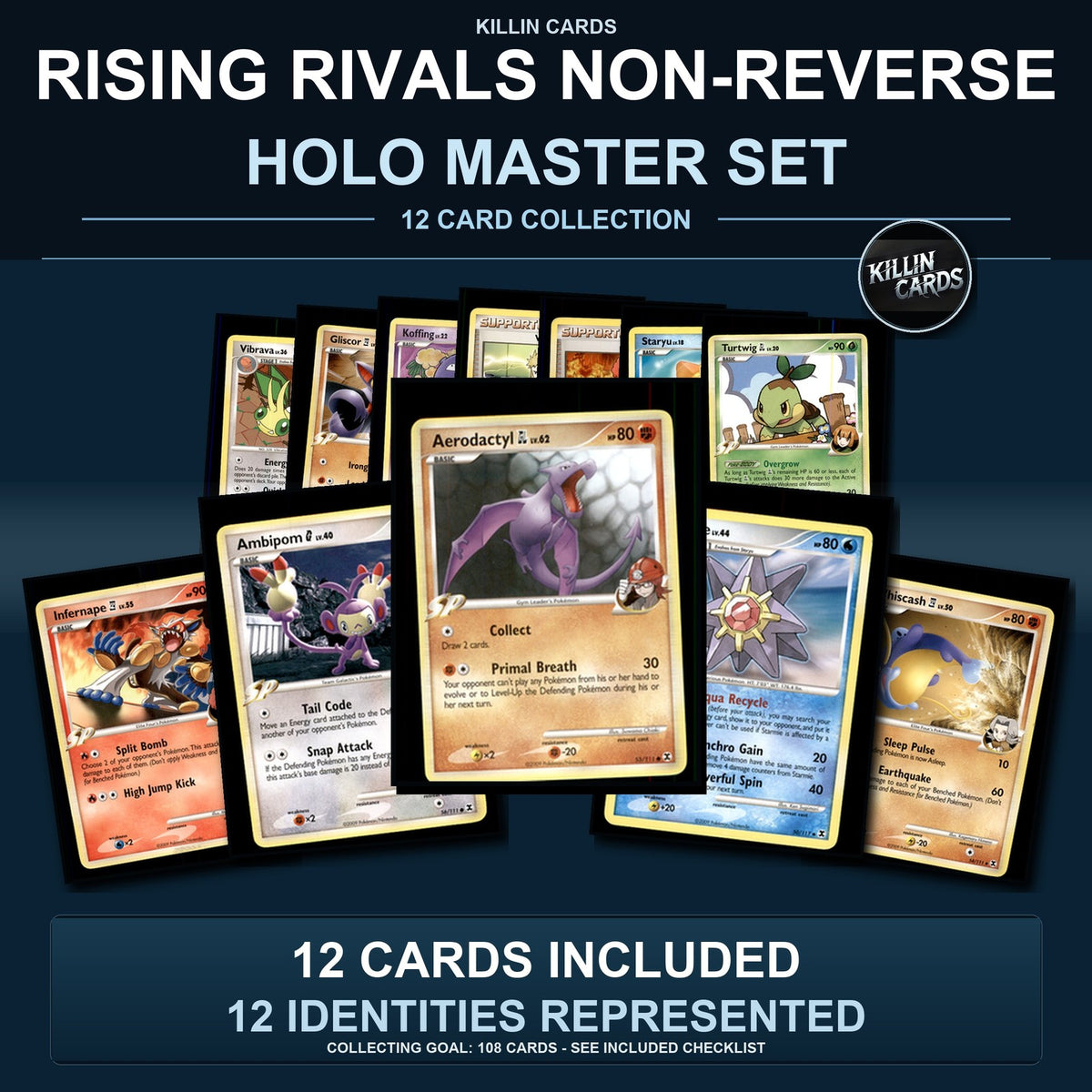 Pokemon TCG Rising Rivals C/UC/R Standard Set 12 Cards