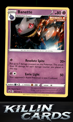 Banette 063/198 Pokemon Rare SWSH06: Chilling Reign Card NM