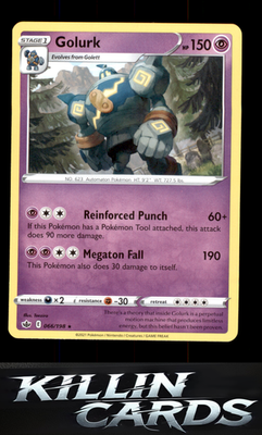 Golurk 066/198 Pokemon Rare SWSH06: Chilling Reign Card NM