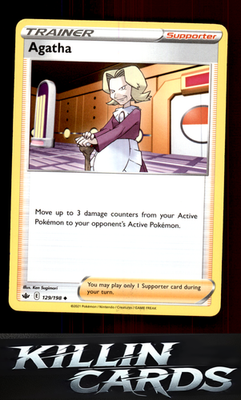 Agatha 129/198 Pokemon Uncommon SWSH06: Chilling Reign Card NM