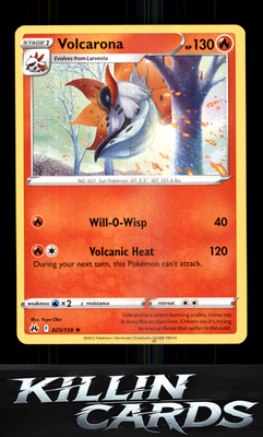 Volcarona 025/159 Pokemon Rare SWSH: Crown Zenith Card NM