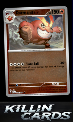 Reverse Holofoil Darmanitan 016/094 Pokemon Uncommon ME02: Phantasmal Flames Car