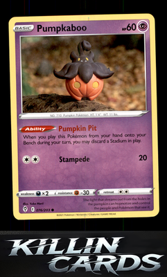 Pumpkaboo 076/203 Pokemon Common SWSH07: Evolving Skies Card NM