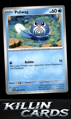 Poliwag 060/165 Pokemon Common SV: Scarlet & Violet 151 Card NM