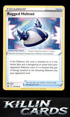 Rugged Helmet 152/198 Pokemon Uncommon SWSH06: Chilling Reign Card NM