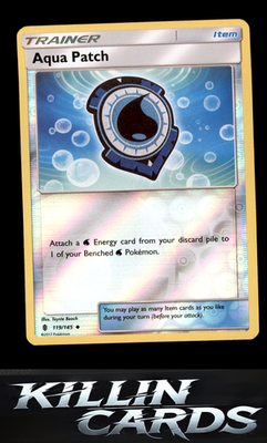 Reverse Holofoil Aqua Patch 119/145 Pokemon Uncommon SM - Guardians Rising Card