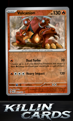 Reverse Holofoil Volcanion 022/182 Pokemon Rare SV04: Paradox Rift Card NM