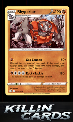 Rhyperior 091/196 Pokemon Rare SWSH11: Lost Origin Card NM