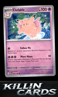 Clefable 036/165 Pokemon Uncommon SV: Scarlet & Violet 151 Card NM