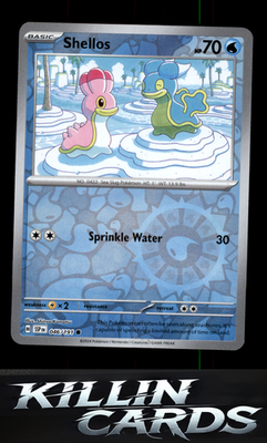 Reverse Holofoil Shellos 046/191 Pokemon Common SV08: Surging Sparks Card NM