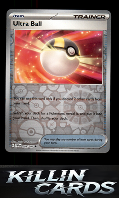 Reverse Holofoil Ultra Ball 091/091 Pokemon Uncommon SV: Paldean Fates Card NM