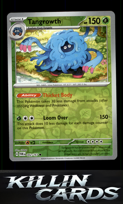 Reverse Holofoil Tangrowth 002/167 Pokemon Common SV06: Twilight Masquerade Card