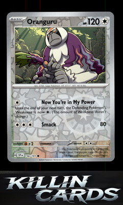 Reverse Holofoil Oranguru 156/191 Pokemon Common SV08: Surging Sparks Card NM
