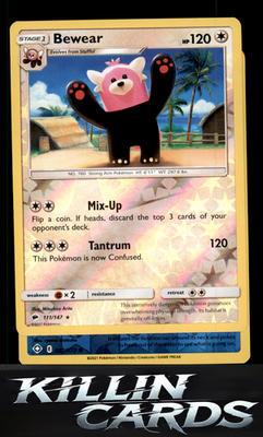 Reverse Holofoil Bewear 111/147 Pokemon Rare SM - Burning Shadows Card NM