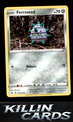 Ferroseed 130/202 Pokemon Common SWSH01: Sword & Shield Base Set Card NM