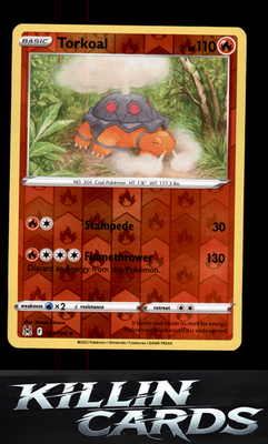 Reverse Holofoil Torkoal 023/196 Pokemon Uncommon SWSH11: Lost Origin Card NM