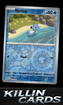 Reverse Holofoil Horsea 030/182 Pokemon Common SV04: Paradox Rift Card NM