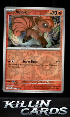 Reverse Holofoil Vulpix 037/165 Pokemon Common SV: Scarlet & Violet 151 Card NM